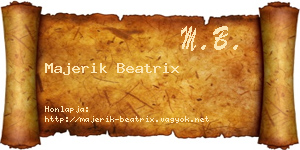 Majerik Beatrix névjegykártya